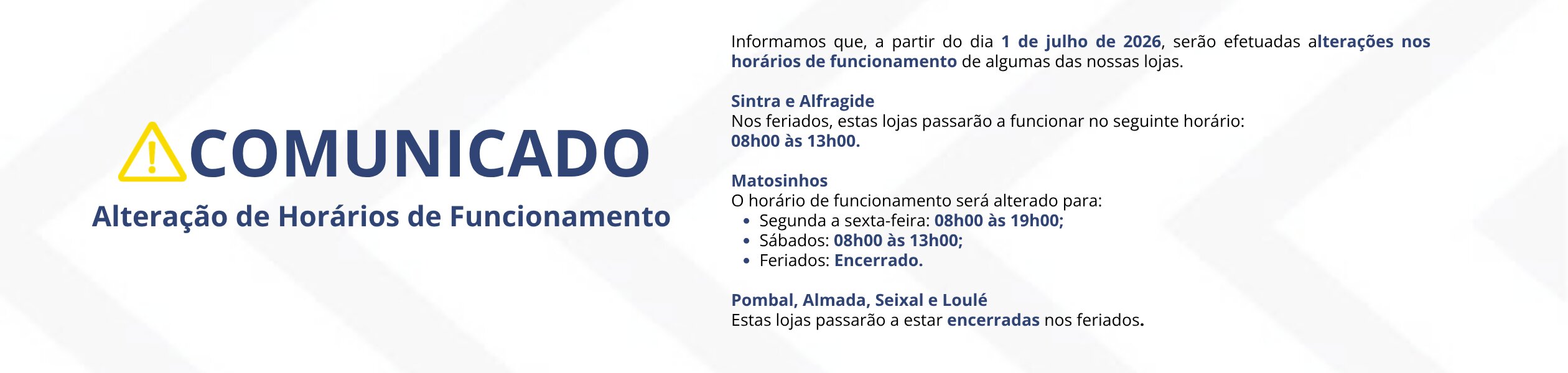 Aviso Lojas